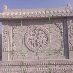 贺州 芝麻白花岗岩屏风，照壁，影壁